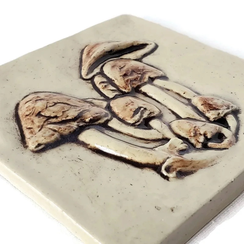 Mushroom 4 Inch Art Tile - Image 2