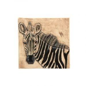 Zebra profile art tile