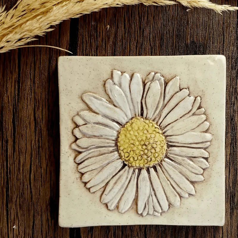 Daisy 4 Inch Tile – Fire Creek Clay LLC